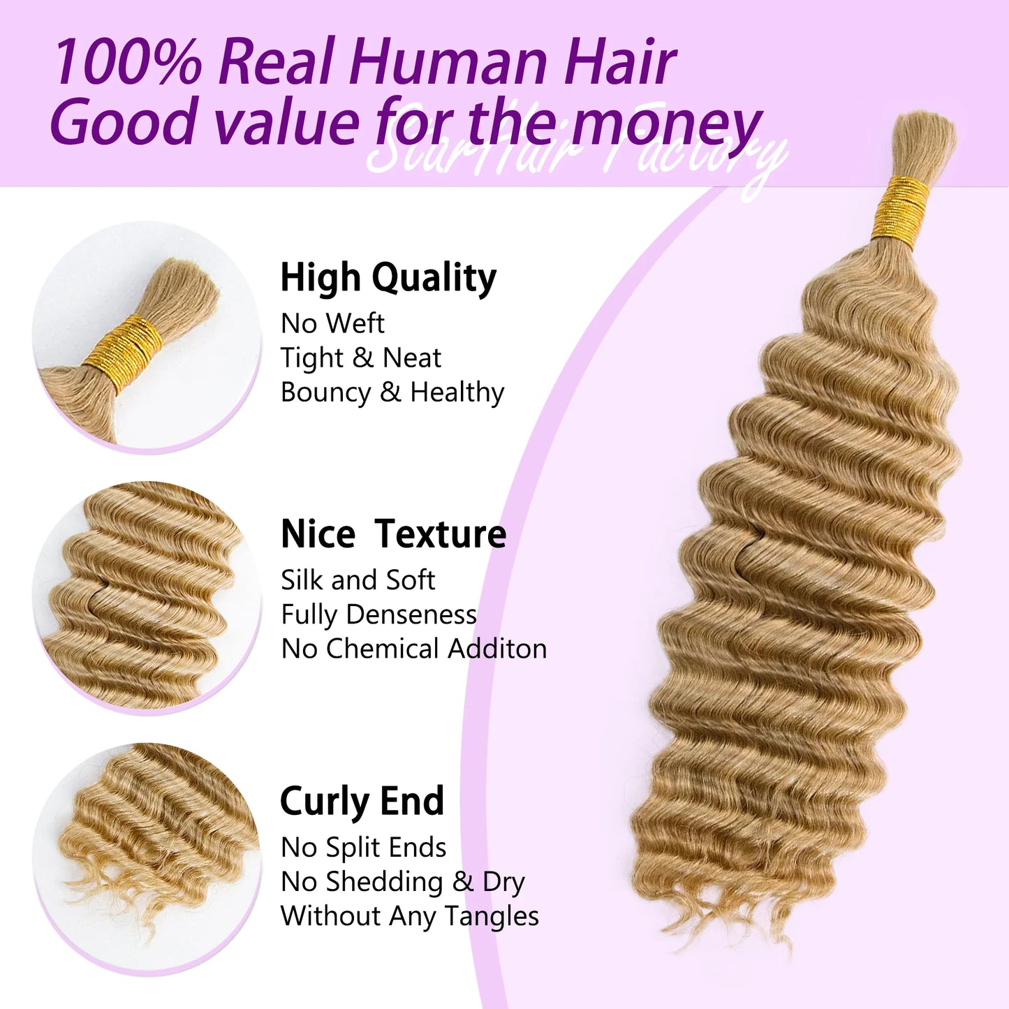 Blonde Bulk Braiding hair (Not divided)