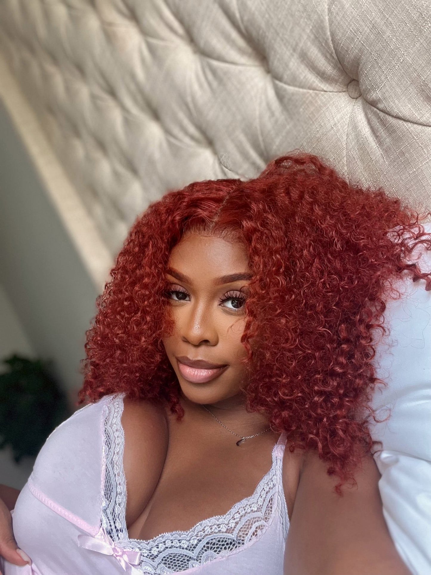 “Emoni” 13x4 transparent lace red ginger Deep curly
