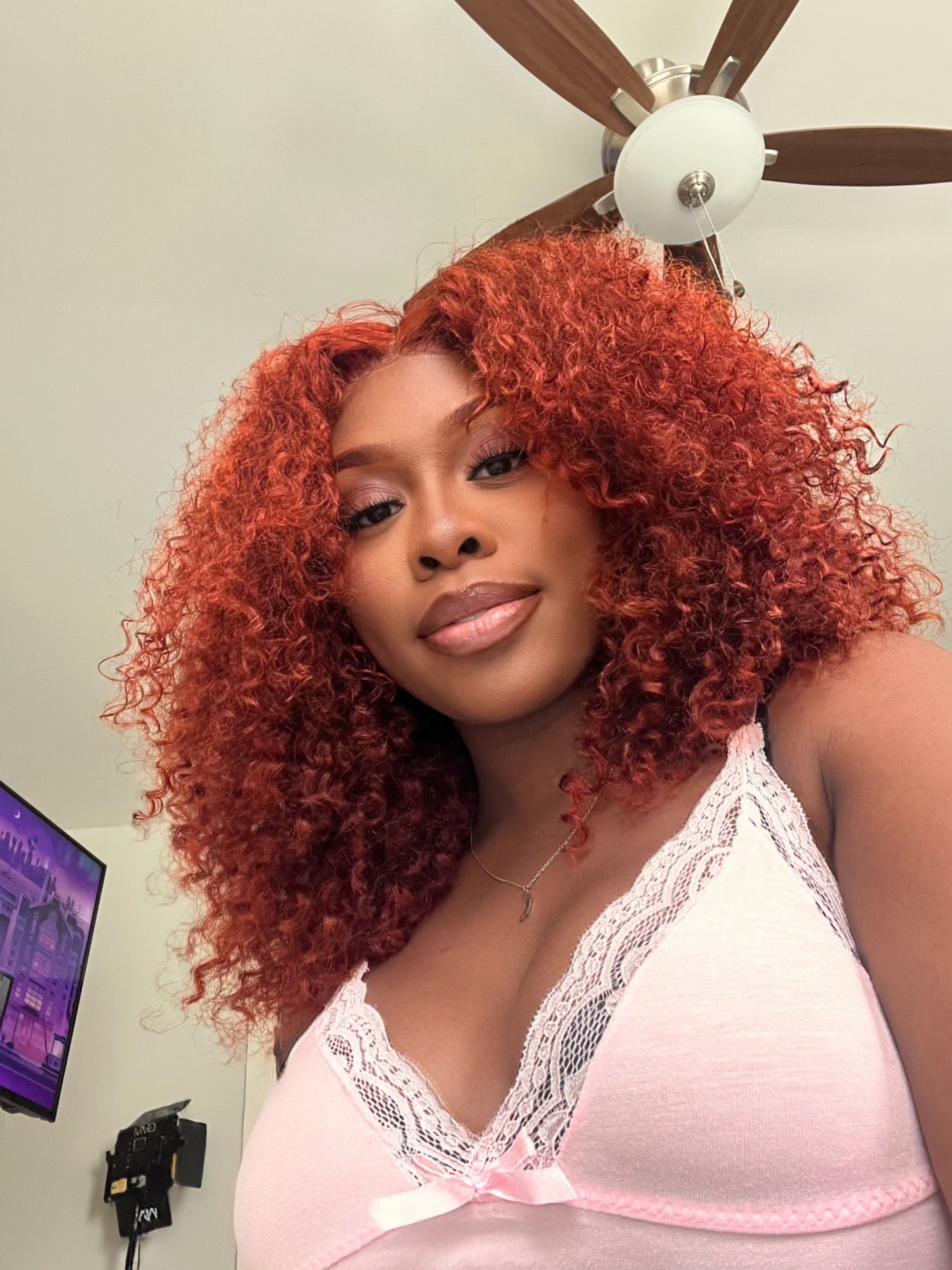 “Emoni” 13x4 transparent lace red ginger Deep curly