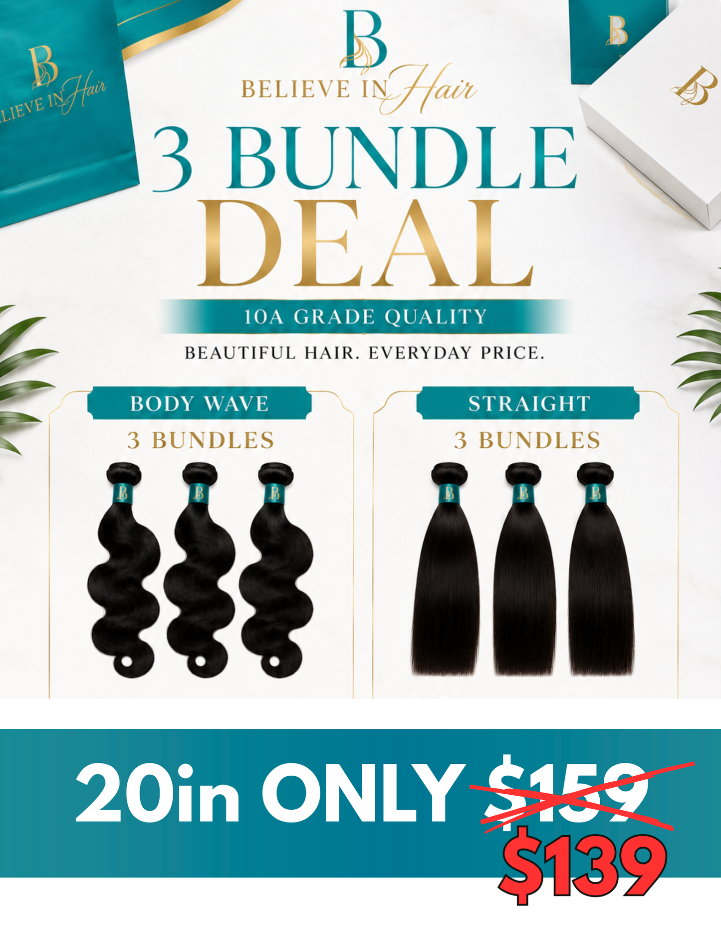 $139 (3) Bundles 20in (3)Textures