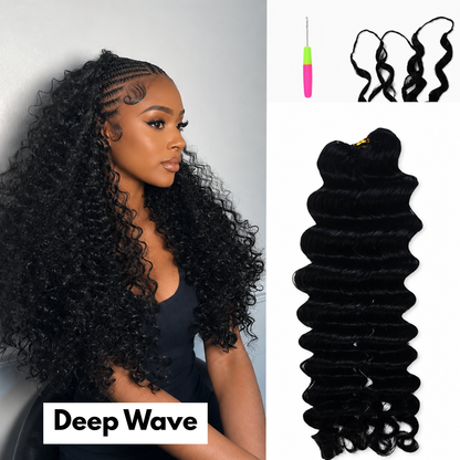 Feather Crochet Human Hair Extensions 100% Virgin Hair Miracle Knots