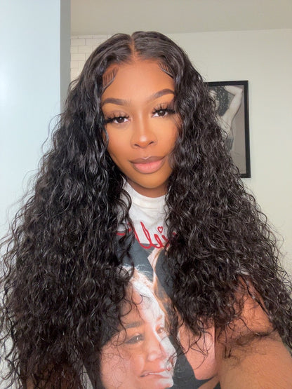 FAST SHIP 6x4 water wave glueless transparent lace wig