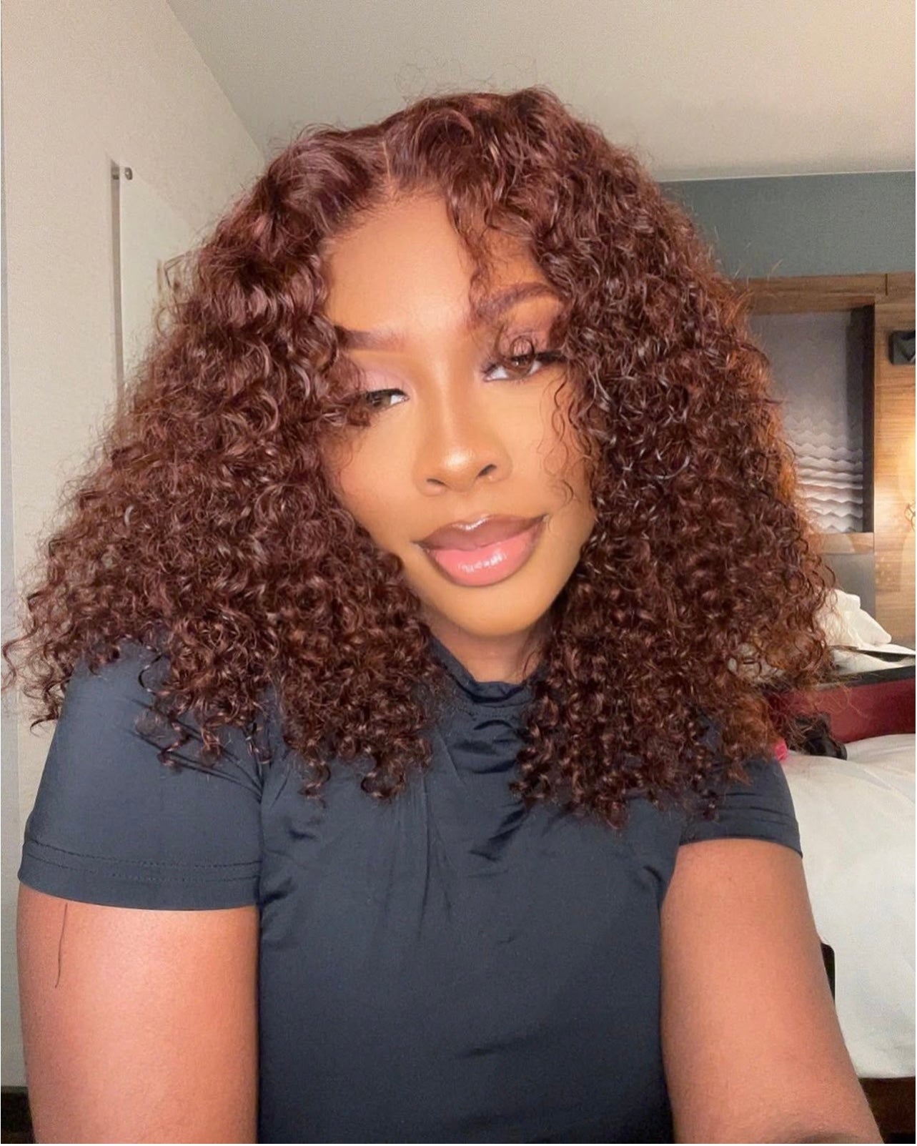 Reddish Brown waterwave 6x4 transparent lace