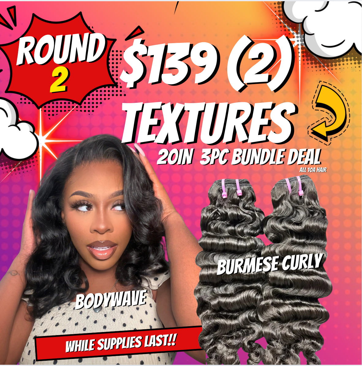 $139 (3) Bundles 20in (2)Textures