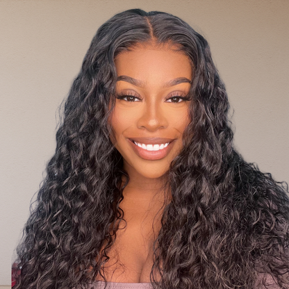 FAST SHIP 6x4 water wave glueless transparent lace wig